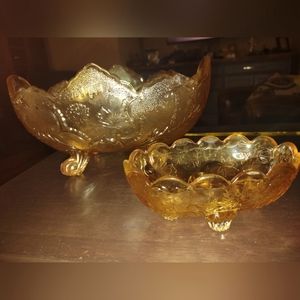 set of 2 vintage  Carnival Glass